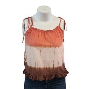 [Dots] Orange & Brown Spaghetti Strap - Size L